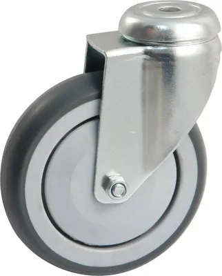 Image de Roulette pivotante à platine ronde AVL - Roue caoutchouc Ø 100 - Charge 100 kg - 550882O