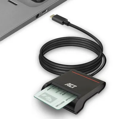 Produktbild von ACT AC6020 Smart-Card-Lesegert Indoor USB USB 2.0 Schwarz (AC6020)