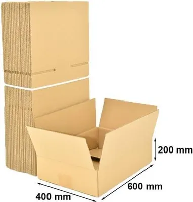 Zdjęcie produktu dla Kartony Klapowe 600x400x200mm C500, 100 sztuk