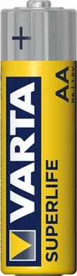 Produktbild von Varta SUPERLIFE, Einwegbatterie, AA, Zink-Karbon, 1,5 V, 4 Stück(e), Grau, Gelb