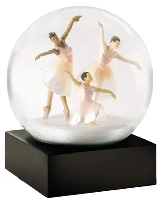 Schneekugel Drei Tänzerinnen, handgeblasen, Glitzer, 10 cm