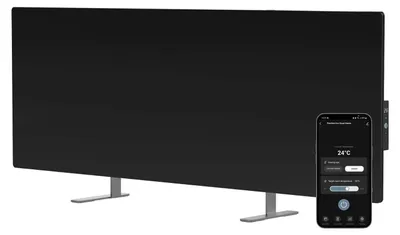 Image de Convecteur électrique au sol/mural AENO AGH0004S, écran LED, 700 W, Wi-Fi, infrarouge, noir