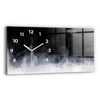 Produktbild von Wallfluent Wanduhr – Stilles Quarzuhrwerk - Uhr Dekoration Wohnzimmer Schlafzimmer Küche - Zifferblatt - weiße Zeiger - 60x30 cm - Rauch