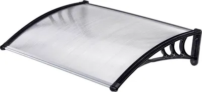 Image de Auvent de porte DIY501, 80 x largeur 100 cm, polycarbonate