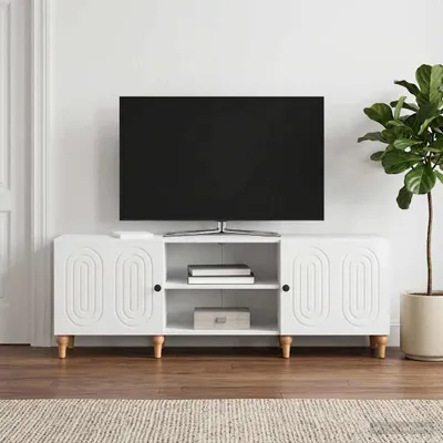 Obrázek produktu pro Maison Exclusive – Televizní skříňky, rozměry 150 x 31 x 50 cm, bílá, lesklá, vyrobené z dřevotřísky