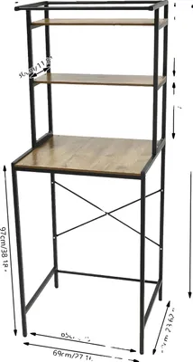 Immagine prodotto di Scaffale per lavatrice, design a tre livelli, ampio spazio di stoccaggio, marrone
