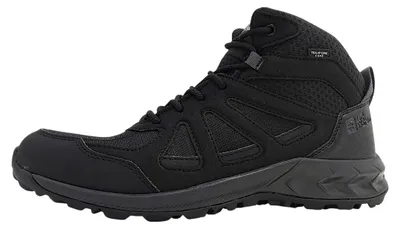 Image de Chaussures de sport Woodland Jack Wolfskin, chaussures de randonnée pour hommes, bottes de randonnée, chaussures de randonnée, couleur noire, pour la randonnée