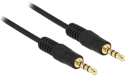 Image de Delock 83434 Klinkekabel Delock 3,5mm -> 3,5mm St/St 0.50m 4Pin schwar