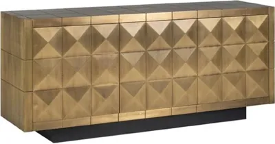 Zdjęcie produktu dla Casa Padrino kredens złoty / czarny 180 x 45 x h. 77 cm - Szafka z litego drewna z 3 drzwiami - Meble do salonu - Meble do jadalni - Luksusowe meble - Luksusowe meble