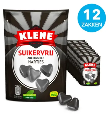 Produktbild von Klene zuckerfreie Lakritzherzen (12x 110gr)