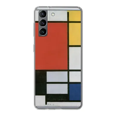 Produktbild von MuchoWow® Handyhülle Schutzhülle Hülle für Samsung Galaxy S21 Komposition 2 in Rot Blau und Gelb - Piet Mondrian Silikon Softcase Handy Hülle - Softcase