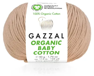 Obrázek produktu pro Příze Gazzal Organic Baby Bavlna 441, barva latte - pro pletení a háčkování