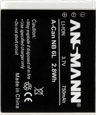 Immagine prodotto di Ansmann A-Can NB 6 L - Batteria - 750 mAh - per Canon PowerShot D20, N, SX170, SX260, SX270, SX280, SX500, SX510, SX600, SX700