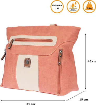 Produktbild von Große Damen Tasche Schultertasche Umhängetasche Henkeltasche Leder Optik Bag Orange