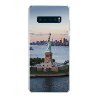 Produktbild von MuchoWow® Handyhülle Schutzhülle Hülle für Samsung Galaxy S10 Plus New York - Freiheitsstatue - Skyline Silikon Softcase Handy Hülle - Schutzhülle