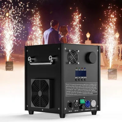 Produktbild von Kaltfunkenmaschine - DMX-Bühneneffekt - 750 W - Einstellbare Funkenhöhe - LCD-Display - 90–240 V - EU-Stecker