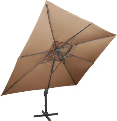 Immagine prodotto di Ombrellone a Sbalzo con Doppia Copertura 400x300 cm Tortora