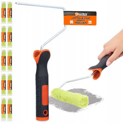 Produktbild von Polax Malerwalzen-Set 10 Stück 15 cm mit Griff Poliakryl