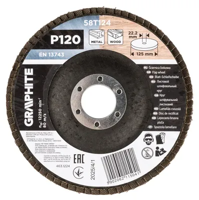 Zdjęcie produktu dla Ściernica listkowa 125 x 22.2 mm, gradacja P120