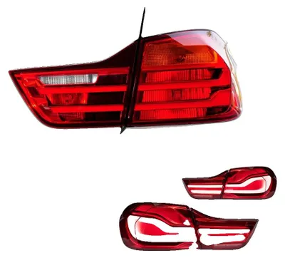 Image de Feux arrière pour BMW Série 4, LED, clignotants dynamiques, ROUGE, style LCI LED