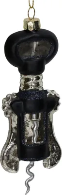 Produktbild von Christbaumschmuck Glas 14cm Korkenzieher Figur Schwarz