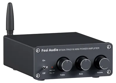 Zdjęcie produktu dla Wzmacniacz stereo Bluetooth 2.0 - 2 x 100 W - Klasa D - Regulacja basu i wysokich tonów - Wzmacniacz audio do głośników 2-8 Ω