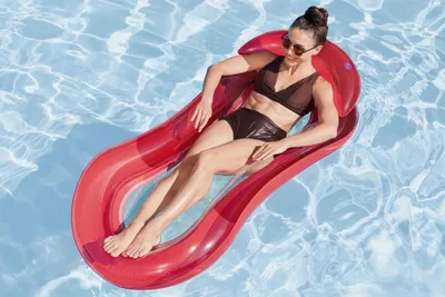 Produktbild von Bestway Hydroluxe™ Luftmatratze, 153 x 74 x 28 cm, 2 Luftkammern, für 1 Person, bis 90 kg, PVC, mit Komfort-Kopfstütze, Netz-Liegefläche, Sicherheitsventilen, inkl. Reparaturflicken, 2 Designs