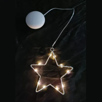 Produktbild von 10er LED Metallstern Lichterkette Batteriekette warmweiß Deko