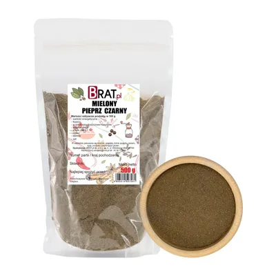 Zdjęcie produktu dla Pieprz czarny mielony 500g Brat.pl