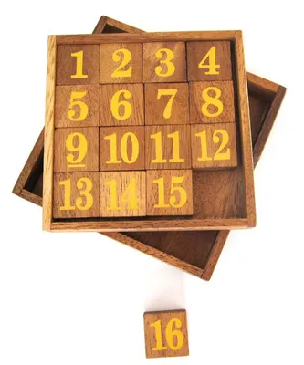 Produktbild von Slide 15 – Schiebespiel mit gelben Zahlen aus Holz für 1 Spieler