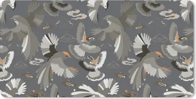 Produktbild von MuchoWow® Mauspad Mousepad Vogel - Muster - Wolken 60x30 cm - Mousepads - Maus Mat - Pad - Mausunterlage - Nachhaltig
