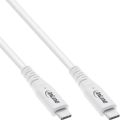Immagine prodotto di Cavo InLine® USB4, USB-C maschio/maschio, PD 240W, 8K60Hz, TPE, bianco, 1,5 m