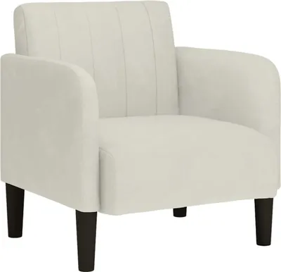 Immagine prodotto di vidaXL Poltrona con braccioli crema 54 cm in velluto