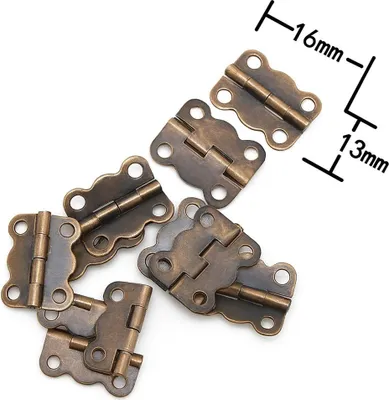 Productafbeelding van Set van 40 metalen scharniertjes (16x13 mm brons)