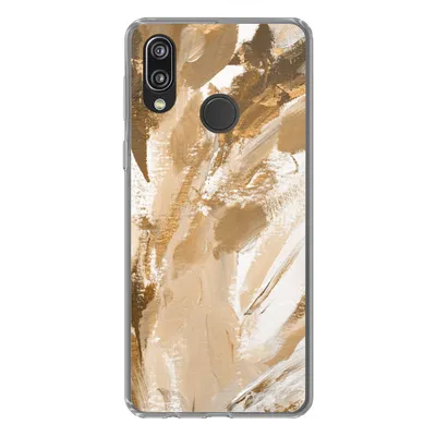 Produktbild von MuchoWow® Handyhülle Schutzhülle Hülle für Huawei P20 Lite (2020) Farbe - Gold - Beige Silikon Softcase Handy Hülle - Kartenhalter