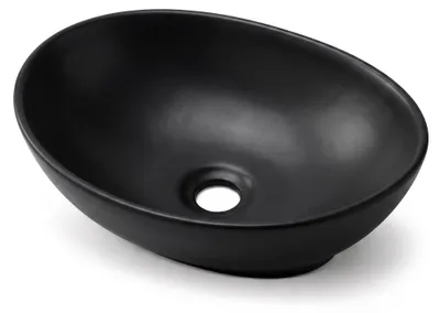 Produktbild von Aufsatzwaschbecken Oval OVALIS Keramik 41 cm Schwarz Matt