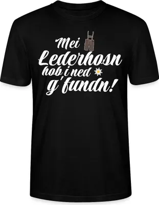 Produktbild von Spreadshirt Bayern Lederhose Ersatz Volksfest Trachtenshirt Uni Bio T-Shirt, 3XL, Schwarz