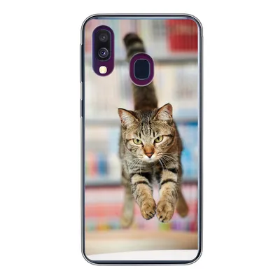 Produktbild von MuchoWow® Handyhülle Schutzhülle Hülle für Samsung Galaxy A40 Katze - Frühling - Stuhl Silikon Softcase Handy Hülle - Handy-Tasche