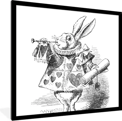 Produktbild von MuchoWow® Gerahmtes Poster Alice im Wunderland 40x40 cm - Poster mit Schwarzem Bilderrahmen Wandposter Rahmen Foto Bilder - Mit Rahmen - Wanddekoration Schlafzimmer