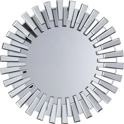 Produktbild von BELIANI Wandspiegel Silbern ø 70 cm aus Glas MDF-Platte Rund Modern