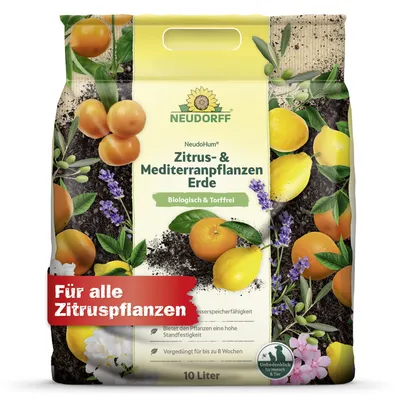 Produktbild von Neudorff NeudoHum Zitrus- & MediterranpflanzenErde 10 Liter torffreie Erde