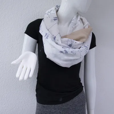 Produktbild von Glamexx24 Loop Schal Farbeverlauf warme und weiche Schlauchschal mit Vögel Motiv Tuch Damen 01072-Farbe: Khaki
