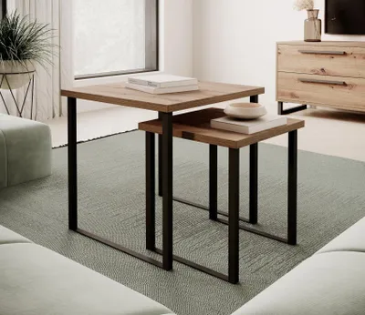 Obrázek produktu pro Set 2x konferenční stolek SAPRIA - dub artisan / černý