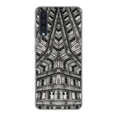 Produktbild von MuchoWow® Handyhülle Schutzhülle Hülle für Samsung Galaxy A30s Kunst - Schwarz - Weiß - Psychedelisch Silikon Softcase Handy Hülle - Karteninhaber