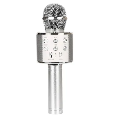 Produktbild von Kabelloses Karaoke-Mikrofon,Kinder-Karaoke-Mikrofon mit LED-Tanzlicht, Bluetooth-Mikrofon für Kinder, Mädchen, Jungen, Party, Gesang, Weihnachten（Silber）