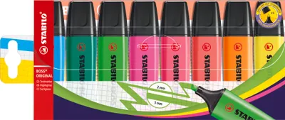 Produktbild von STABILO Textmarker - BOSS ORIGINAL - 8er Pack - 8 verschiedene Farben