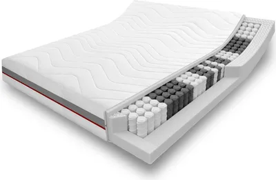 A cutaway view of a mattress showing its internal structure.