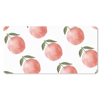 Produktbild von MuchoWow® Schreibtischunterlage Äpfel - Blätter - Weiß 80x40 cm - XXL Mauspad - Gaming Mauspad