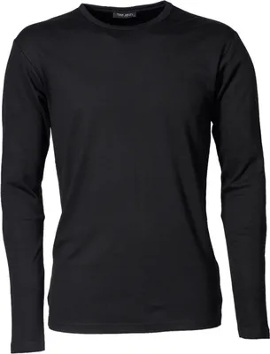 Imagen del producto de Camiseta de manga larga para hombre Tee Jays, cuello redondo, modelo BC3312 (talla XL), color negro