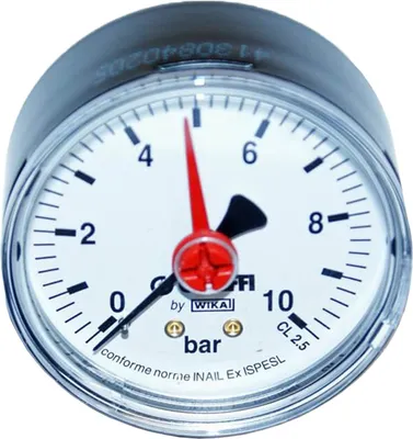 Produktbild von Kunststoff Manometer 1/4 Zoll 0-10 bar Wasser Ø 60 mm Anschluss hinten mittig